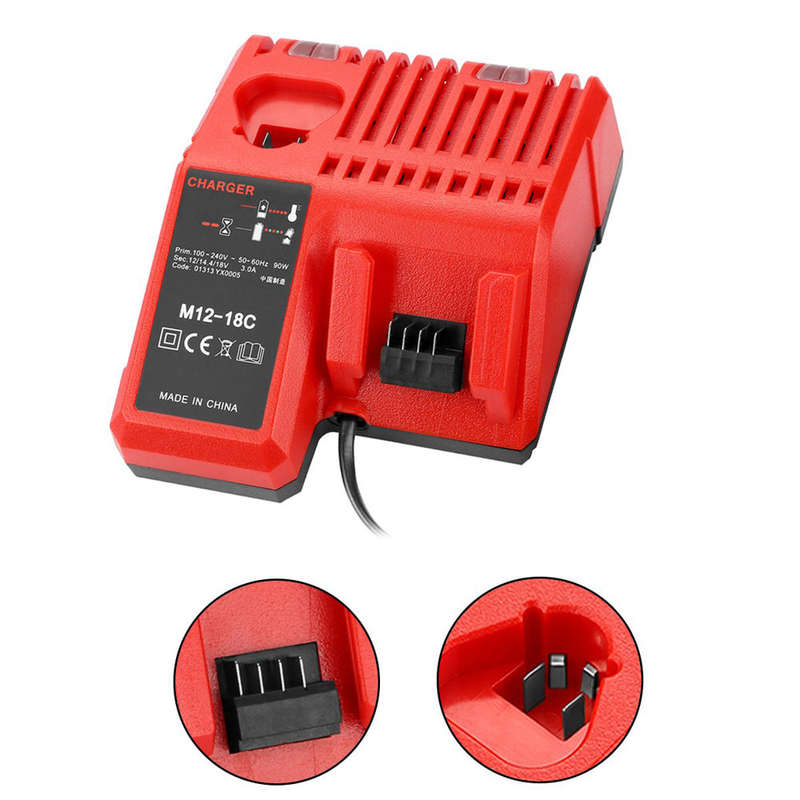 M12-18C Li-ion Battery Charger for Milwaukee 12 V 14.4V 18V C1418C 48-11-1815/1828/1840 M18 M14 M12