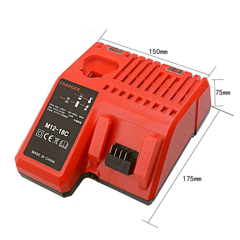 M12-18C Li-ion Battery Charger for Milwaukee 12 V 14.4V 18V C1418C 48-11-1815/1828/1840 M18 M14 M12