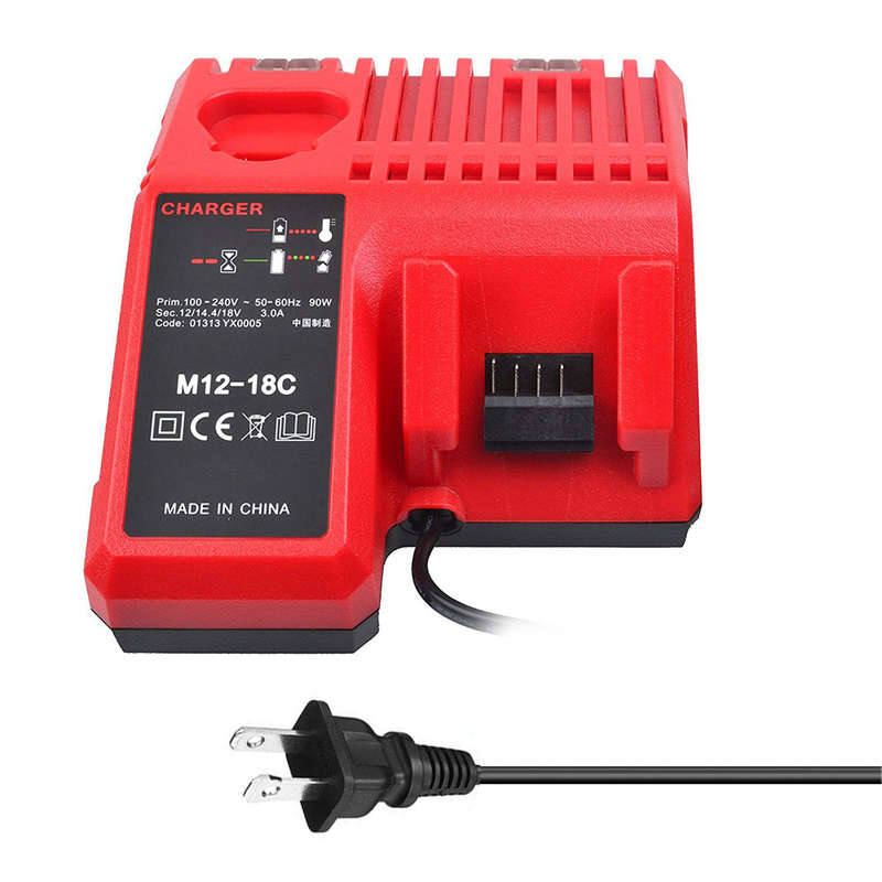 M12-18C Li-ion Battery Charger for Milwaukee 12 V 14.4V 18V C1418C 48-11-1815/1828/1840 M18 M14 M12