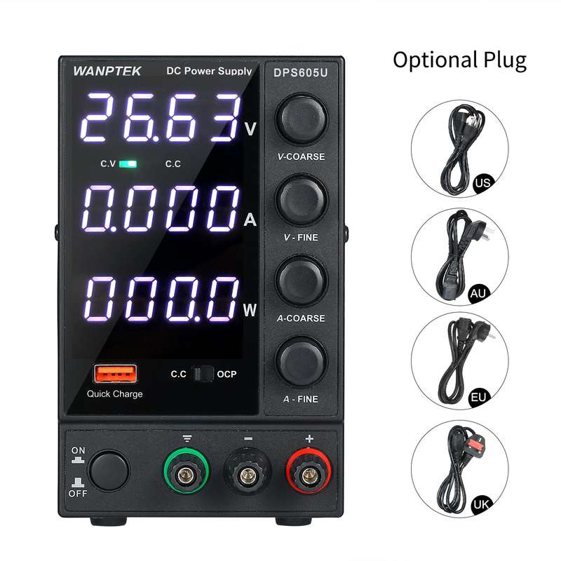 WANPTEK DPS605U 0-60V 0-5A 300W Switching DC Power Supply 4 Digits Display LED High Precision