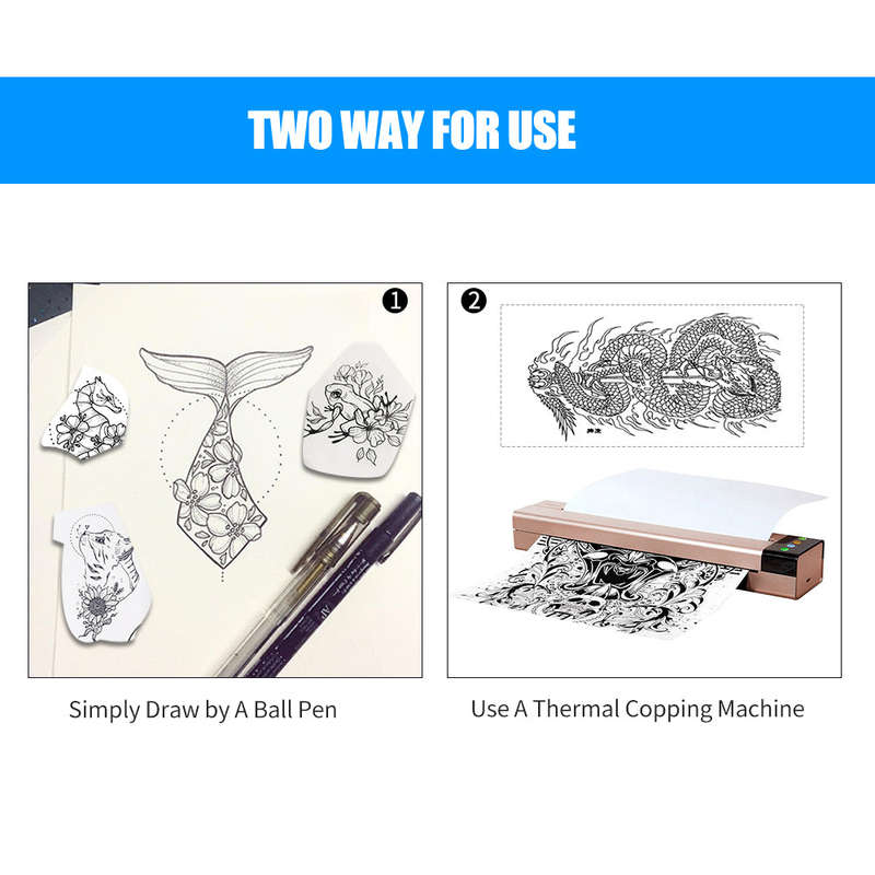 Tattoo Transfer Paper 100 Sheets Tattoo Stencil Paper Thermal Stencil Paper for Skin A4 Size
