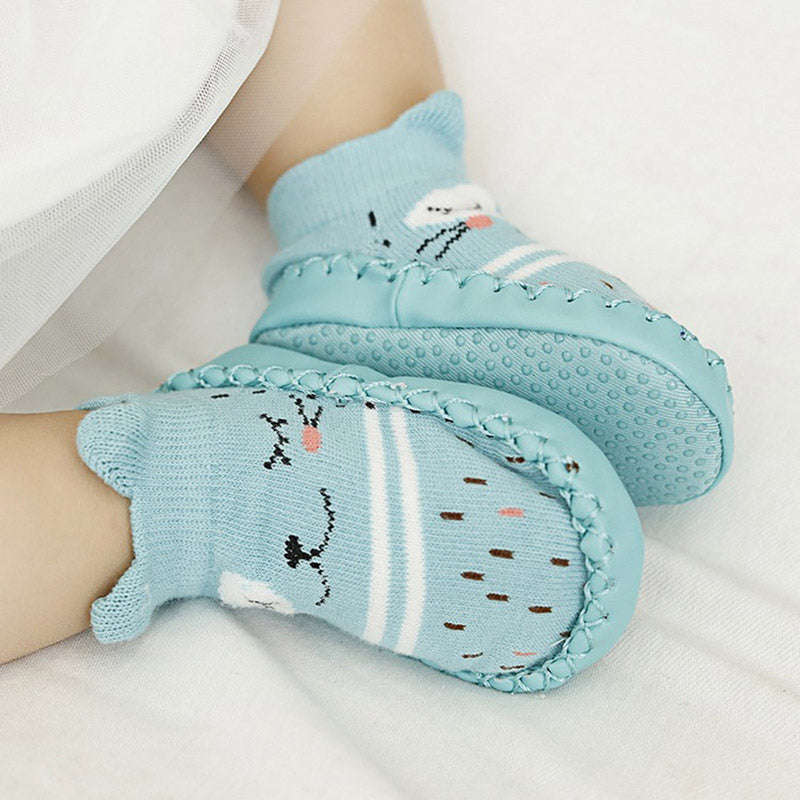 Baby Socks with Rubber Dots Soles Anti-Slip Soft Sole Cute Cartoon Floor Socks for Children I