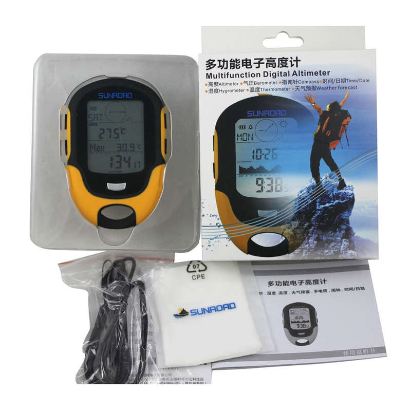 Sunroad FR500 Multifunction LCD Digital Altimeter Barometer Compass Thermometer Hygrometer We