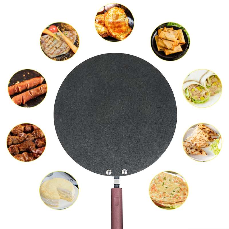 Pancake Pan Crepe Maker Flat Pan Griddle Pan with Spreader & Spatula Crepe Maker Griddle