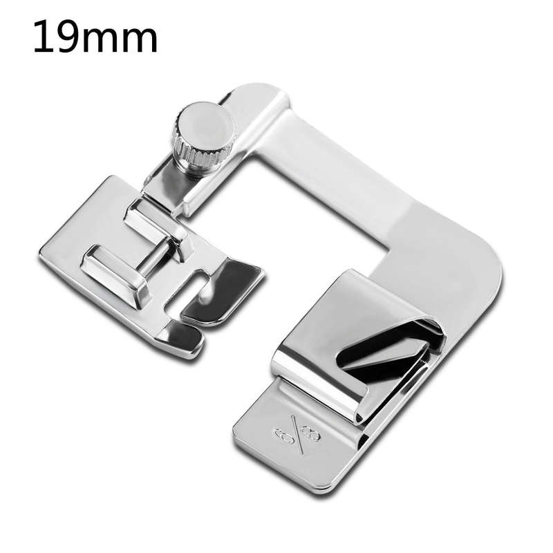 3Pcs Wide Foot Set Hemmer Adjustable Rolled Hem Snap-On Presser For Domestic Sewing Machine Parts Ho