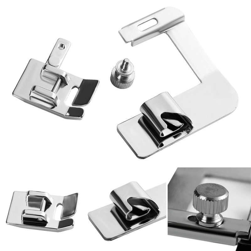 3Pcs Wide Foot Set Hemmer Adjustable Rolled Hem Snap-On Presser For Domestic Sewing Machine Parts Ho