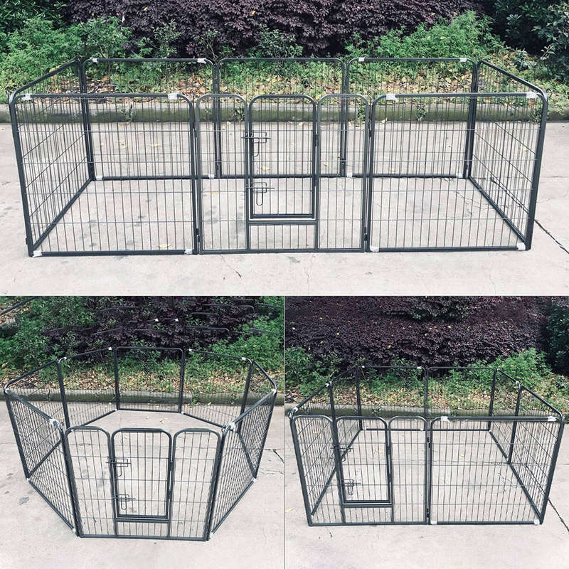 Pet Playpen Dog Exercise Pen Metal Portable Dog Fence 8 Panel for Dogs Pets