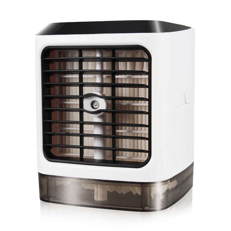 Portable Mini Air Conditioner Desktop Air Cooler Humidifier USB Mini Fan with LED Light for Home or
