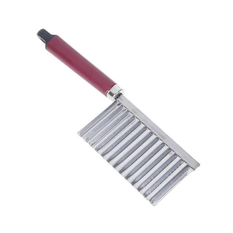Potato Ripple Knife Crinkle Cutter Wavy Chopper French Fry Slicer Vegetable Salad Chopping Knife Sta