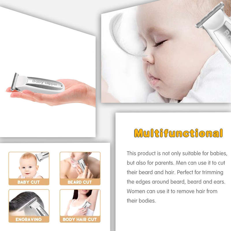 Baby Hair Clippers Baby Hair Trimmer Silent Haircut Trimmers Quiet USB Baby Shaver for Kids Infants