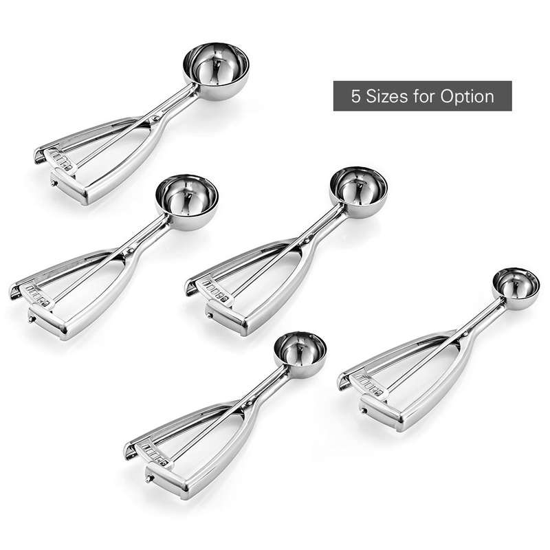 Stainless Steel Ice Cream Spoon Cookie Dessert Food Scoop Scooper Cream Dipper Melon Baller with Tri