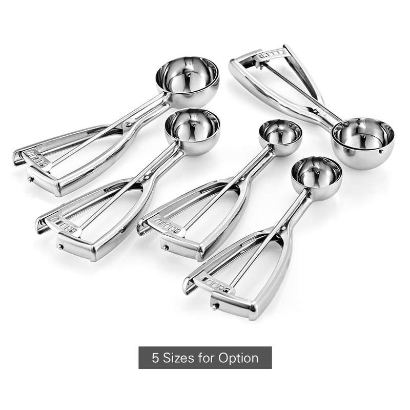 Stainless Steel Ice Cream Spoon Cookie Dessert Food Scoop Scooper Cream Dipper Melon Baller with Tri