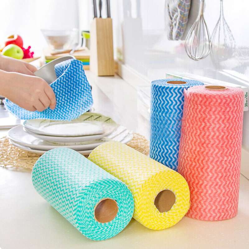 50Pcs/Roll Disposable Dish Cloth Home Cleaning Towels Kitchen Housework Dish Cleaning Cloths Wiping