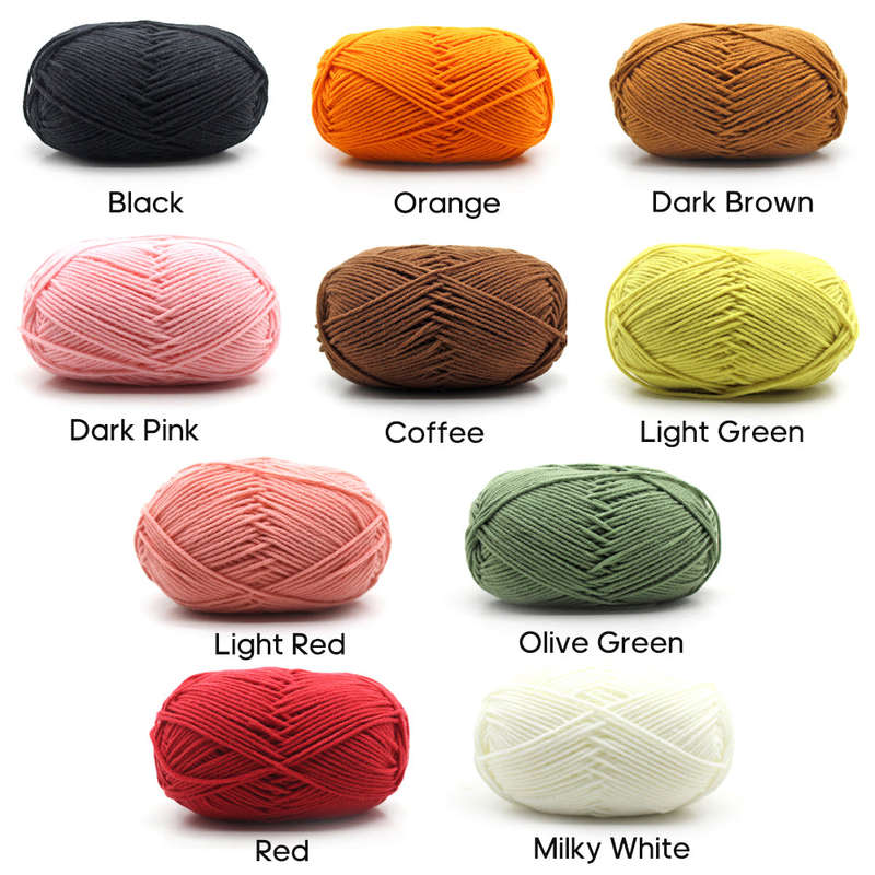 Milk Cotton Yarn Crochet Knitting Wool Yarn Chunky Hand-Woven Soft DIY Craft Yarn