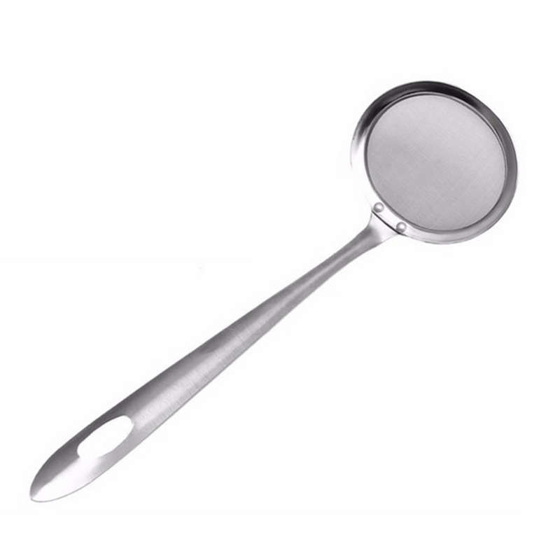 Stainless Steel Fat Skimmer Spoon Fine Mesh Strainer Ladle Oil-Frying Filter Spoon for Kitchen Fryin