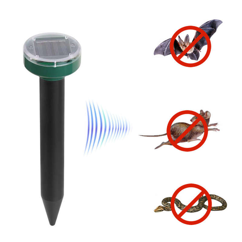Solar Mole Repellent Sonic Deterrent Repeller Snake Rodent Gopher Chaser Pest Control for Lawn Garde