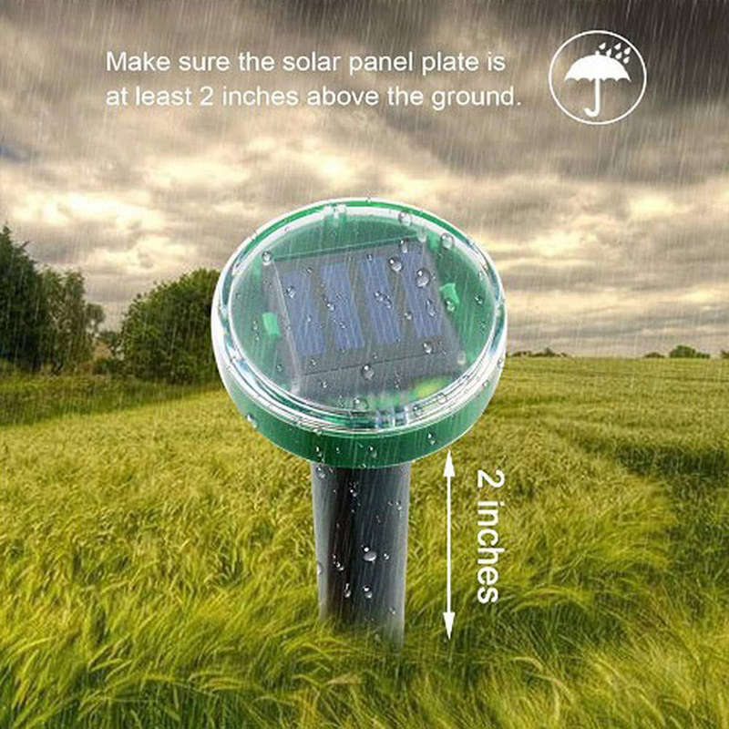 Solar Mole Repellent Sonic Deterrent Repeller Snake Rodent Gopher Chaser Pest Control for Lawn Garde