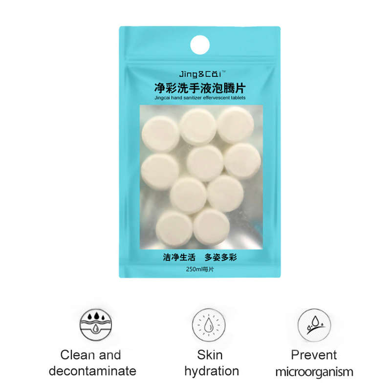 Hand Soap Tablets Effervescent Hand Foam Deep Cleansing 10 Tablets with Bottle