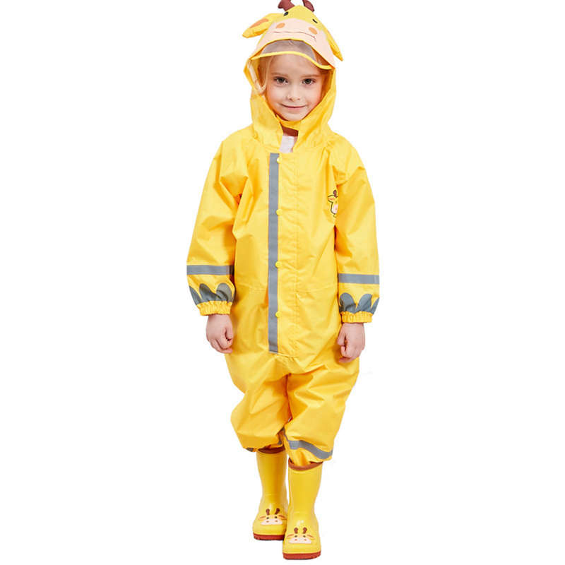 Kids Raincoat Breathable Rainwear Waterproof Raincoat For Children Boys Girls Students Rainsuit Hood