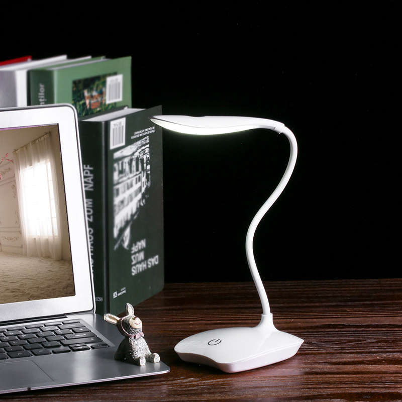 LED Desk Lamp with USB Port 3 Dimmable Brightness Touch Control Ultralight White Rechargeable Eye-Ca