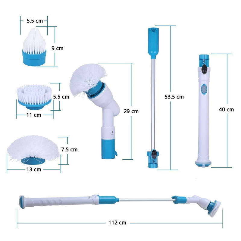 Electric Spin Scrubber Cordless Rechargeable Bathroom Scrubber Cleaning Brush Multi-functional with
