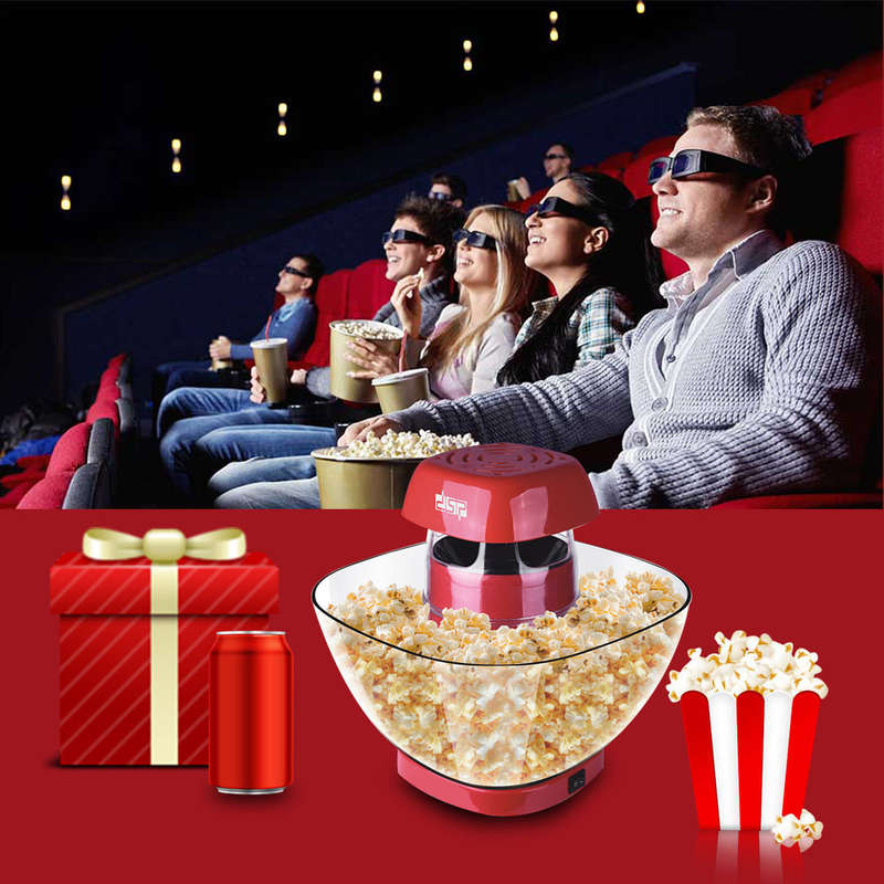 Popcorn popper Popcorn Maker Popcorn Machine Electric No Oil Needed for Home Family Kids