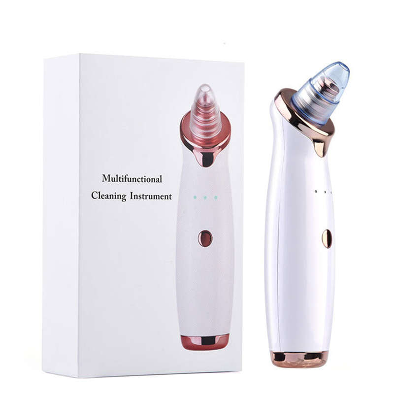 Electric Blackhead Suction Device with 5 in 1 Pimple Zit Comedone Extractor Tool Acne Removal Kit Bl