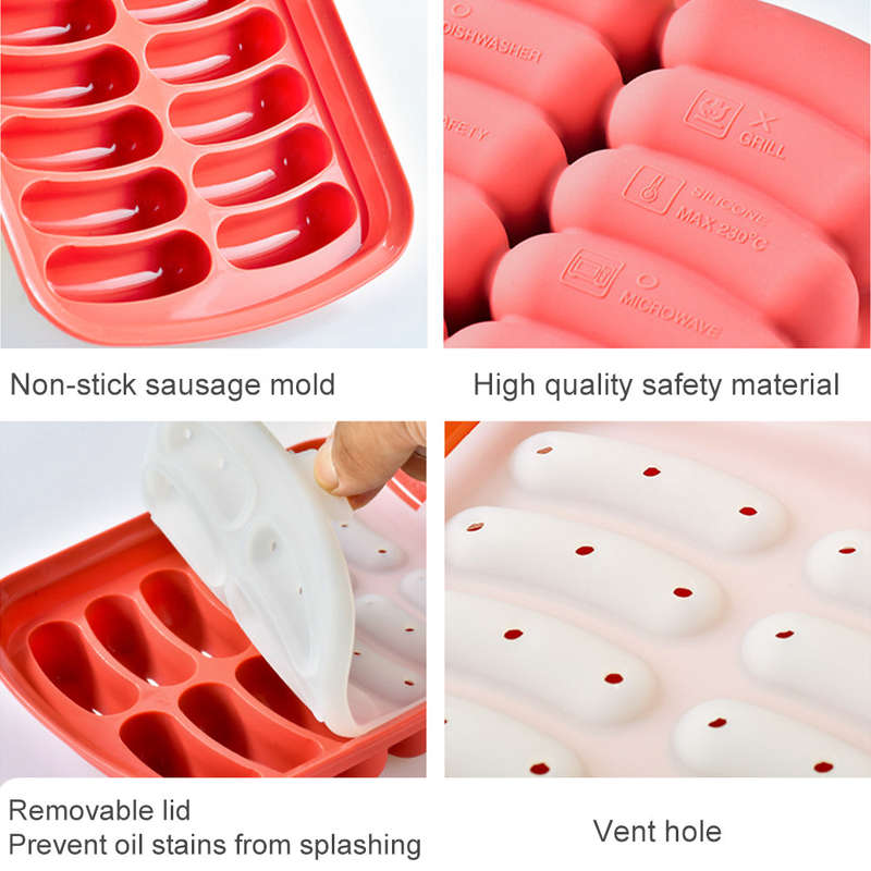 Silicone Sausage Mold Non-Stick Hot Dog Mold Finger Shaped Molds DIY Homemade Sausage Child Food Sup