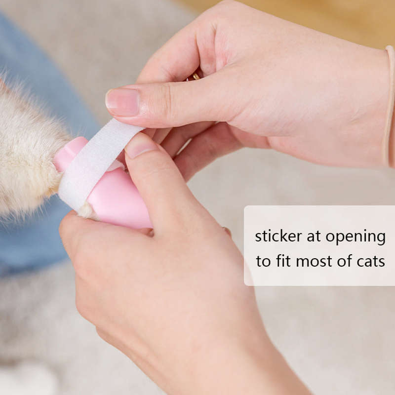 4pcs Anti-scratch Cats Foot Shoes Boots Silicone Pet Grooming Scratching Restraint Booties Ki