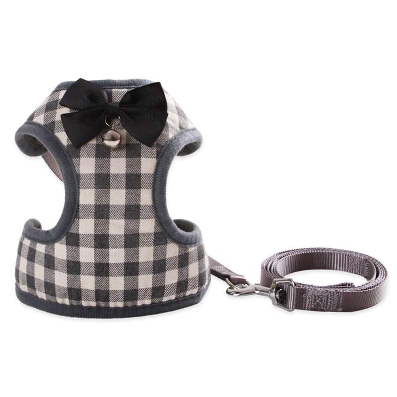 Dog Harness with Bowtie Step-in Vest Harness Leash Set Pet Cat Vest Dog Leash Set for Daily W