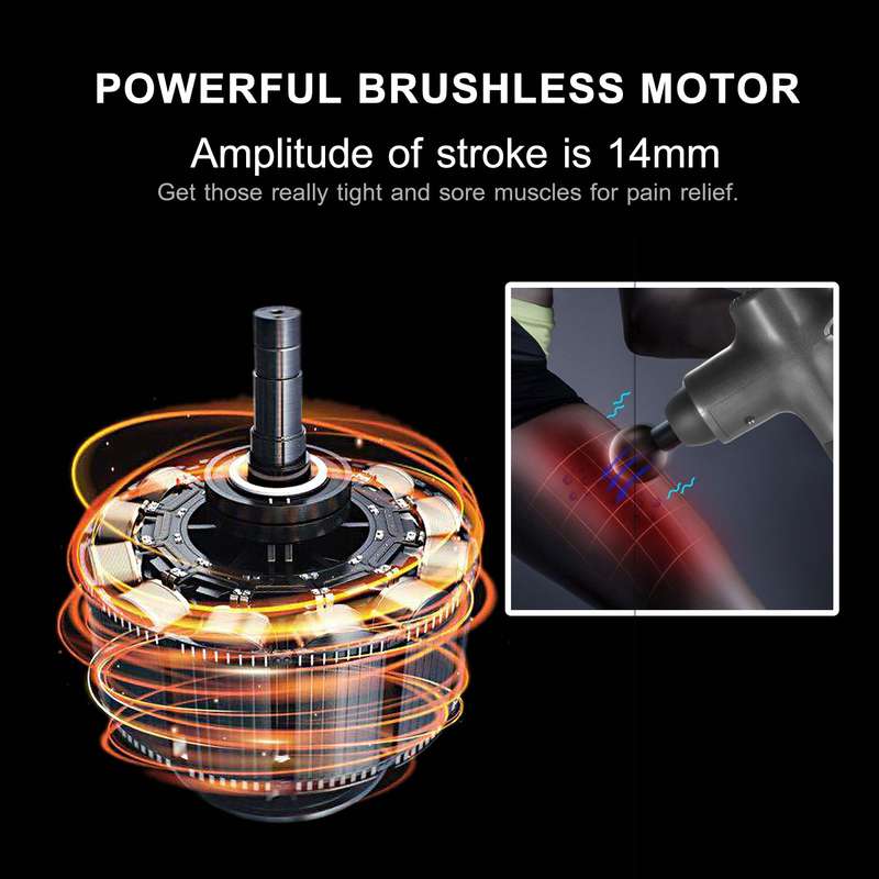 Deep Tissue Massage Gun with Touch-control 1300-3200rpm Electric Back Percussion Massager with 24-ho