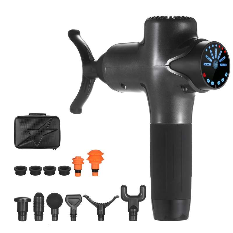Deep Tissue Massage Gun with Touch-control 1300-3200rpm Electric Back Percussion Massager with 24-ho