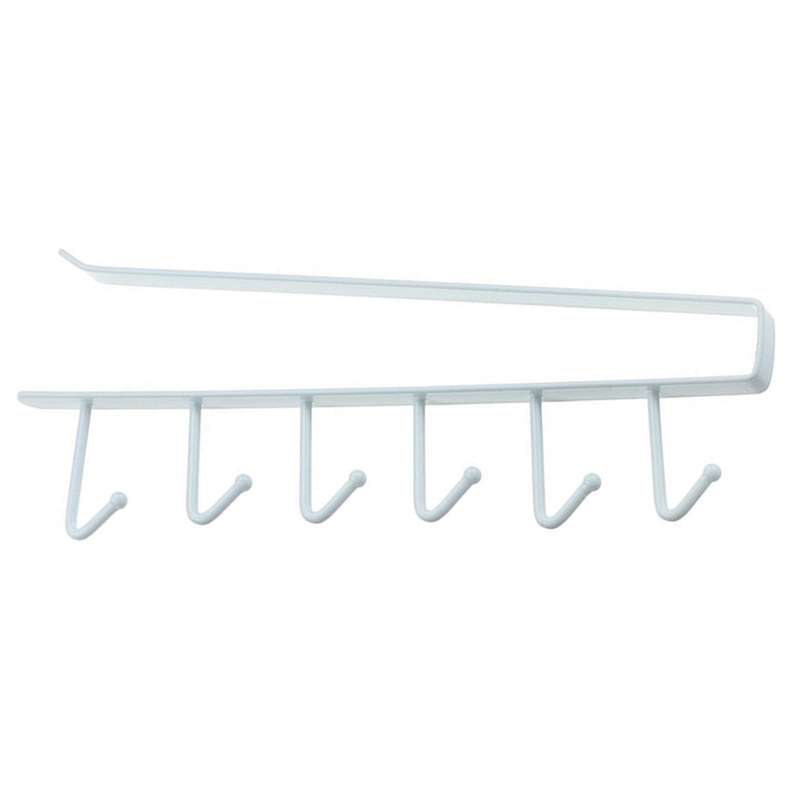6 Hooks Cup Holder Mug Hooks Under Cabinet Kitchen Cabinet Under Shelf Storage Rack Organiser Kitche