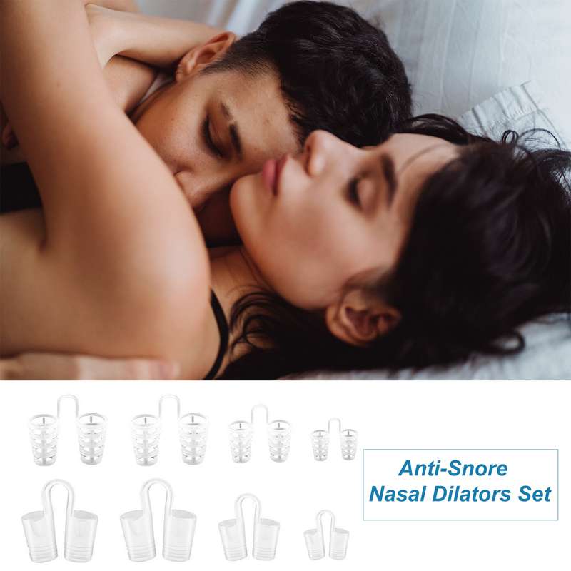 8PCS Anti-Snore Nasal Dilators Set Anti Snoring Solution Devices Stop Snoring Sleep Aid to Ease Nigh