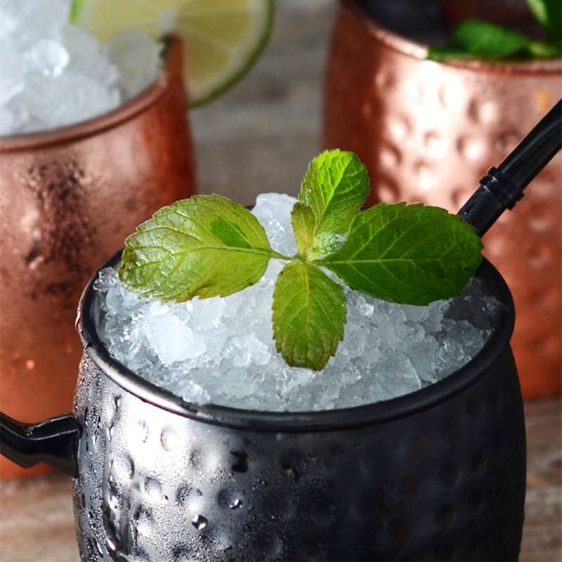 Moscow Mule Copper Mugs 530ml Stainless Steel Copper Beer Mugs Cocktail Copper Mug Hammered Cups Bee