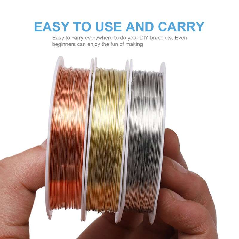0.8mm Jewelry Beading Wire 8ft Strong Tarnish Resistant Copper Craft Wire for DIY Jewelry Necklace B