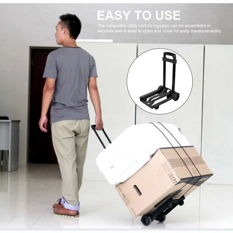 Folding Luggage Cart Lightweight Compact Folding Travel Trolley Hand Cart Luggage Folding Trolley Fo