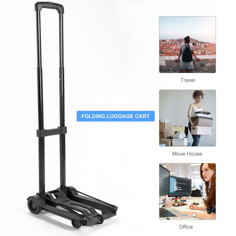 Folding Luggage Cart Lightweight Compact Folding Travel Trolley Hand Cart Luggage Folding Trolley Fo