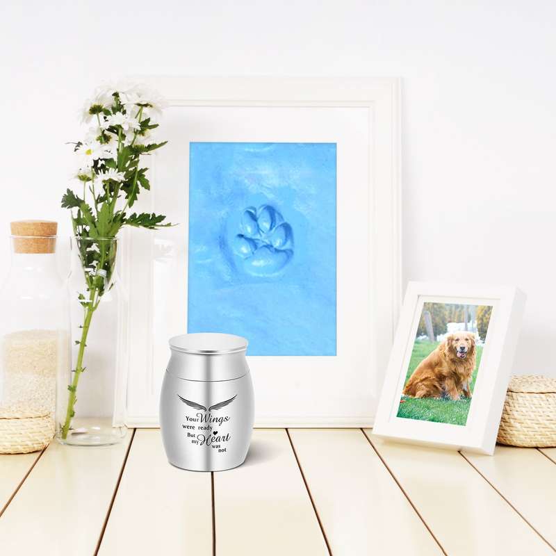 Small Cremation Urn for Pet Ashes Mini Pet Keepsake Urn Stainless Steel Memorial Keepsake Urn
