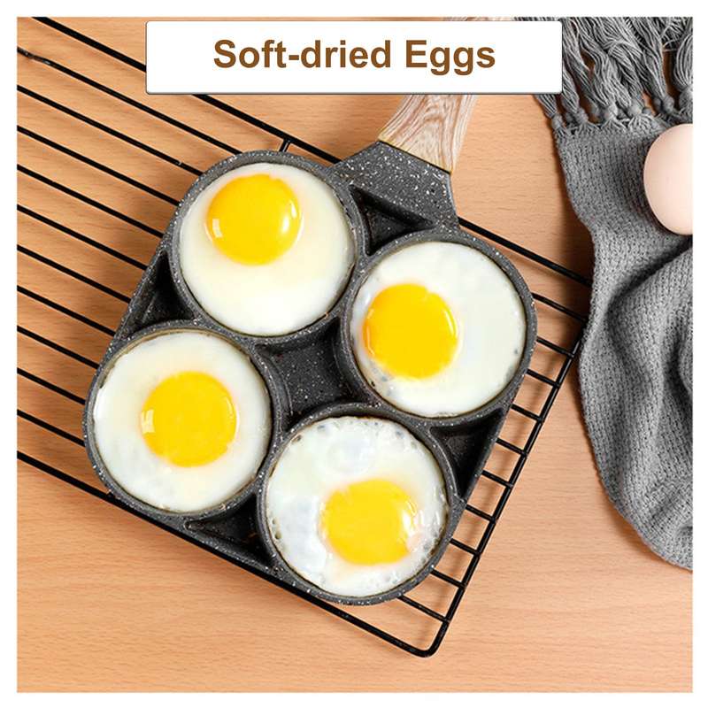 Four-cup Egg Pan Frying Egg Cooker Burger Pan for Breakfast Non-stick Frying Pan