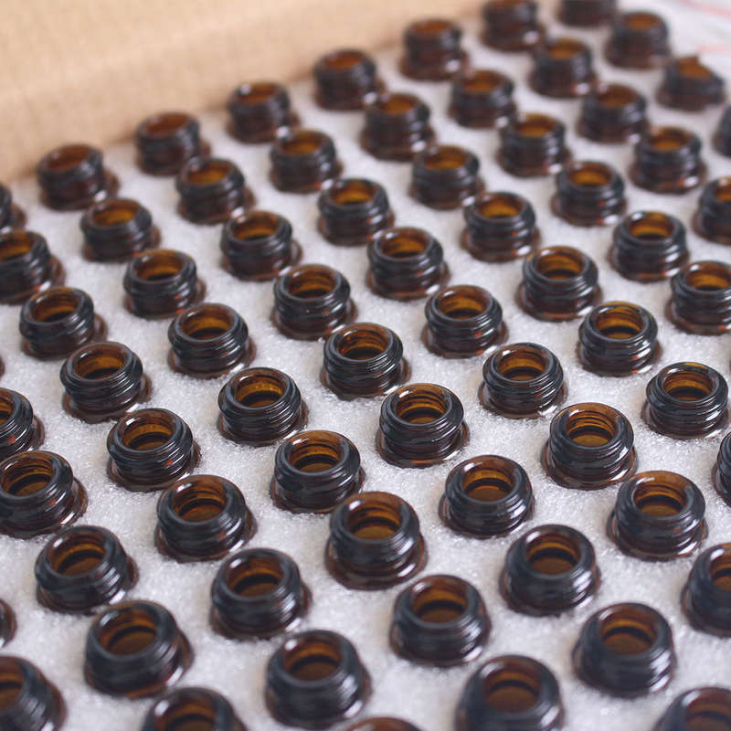 100pcs 2ml Amber Glass Bottles for Essential Oils Sample Bottles Refillable Empty Bottle with Black