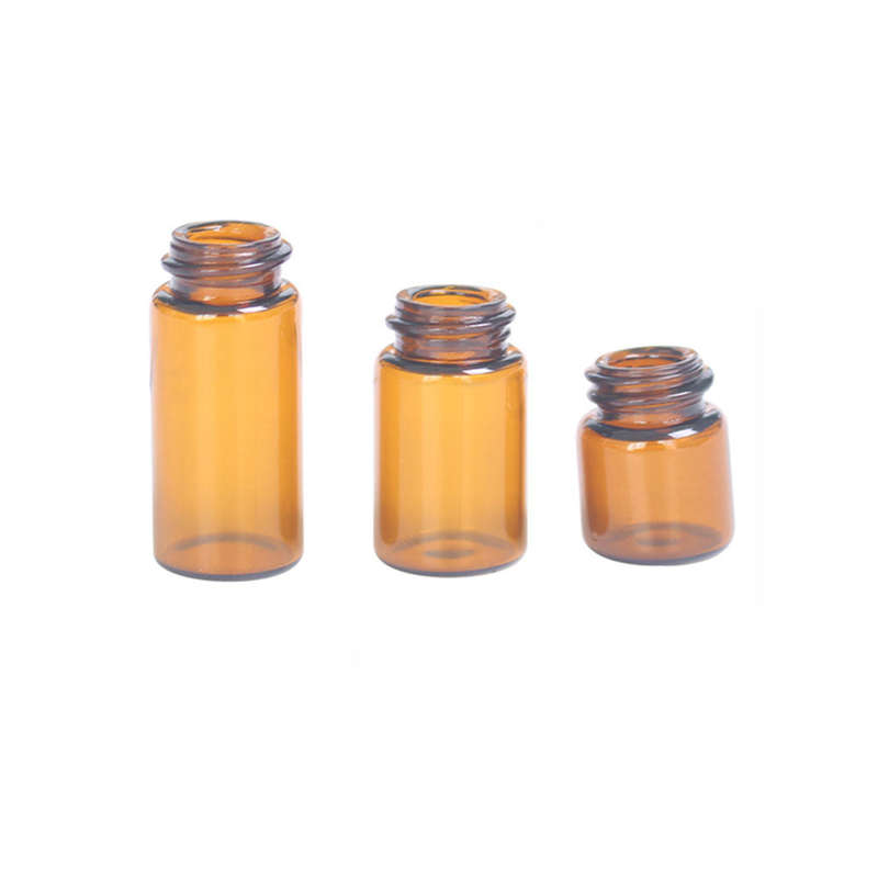100pcs 2ml Amber Glass Bottles for Essential Oils Sample Bottles Refillable Empty Bottle with Black