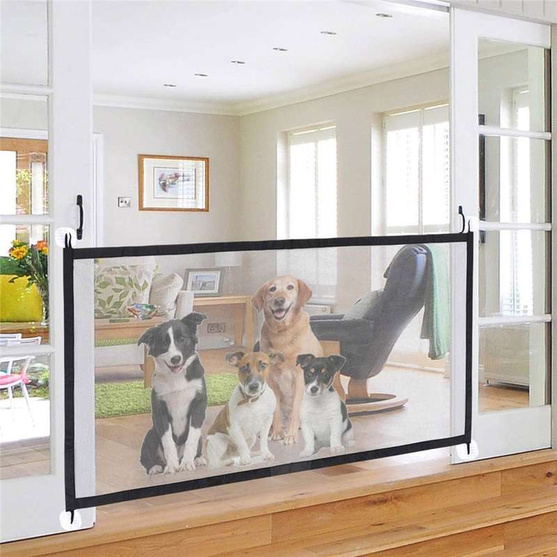 Mesh Pet Gate Pet Pet Safety Enclosure Isolation Net Portable Folding Stair Gate Flexible Mag
