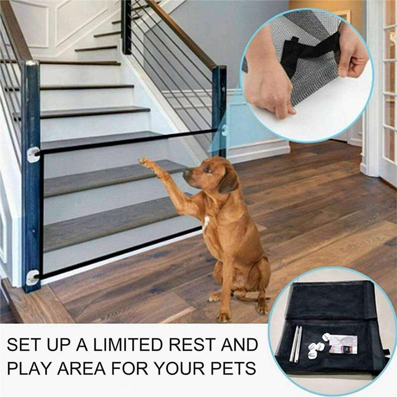 Mesh Pet Gate Pet Pet Safety Enclosure Isolation Net Portable Folding Stair Gate Flexible Mag