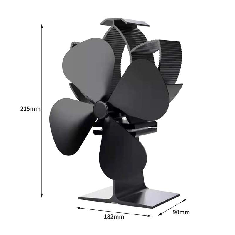 Fireplace Fans 4 Blade Stove Fan Energy Saving no Battery Powered