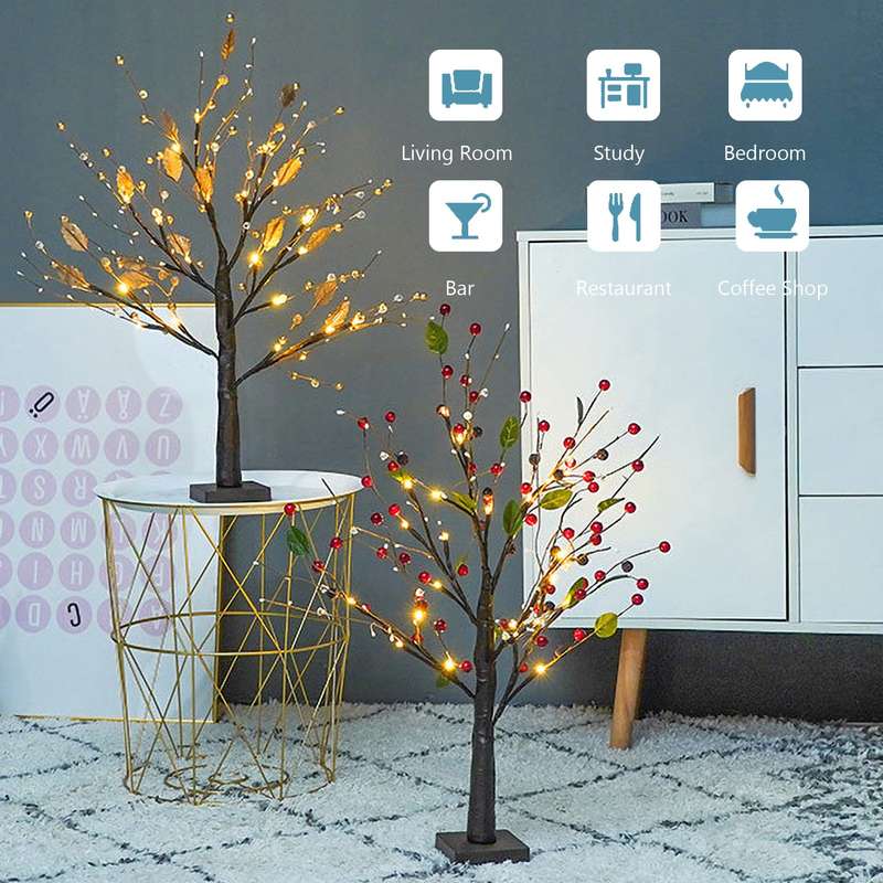 Tree Branches Lights 24 LEDs Tabletop Tree Light Indoor Desk Starry Tree Light Bonsai Fairy Lights B