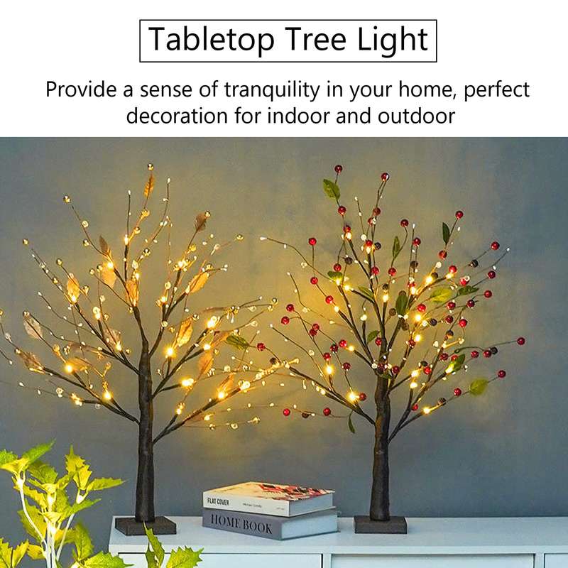 Tree Branches Lights 24 LEDs Tabletop Tree Light Indoor Desk Starry Tree Light Bonsai Fairy Lights B