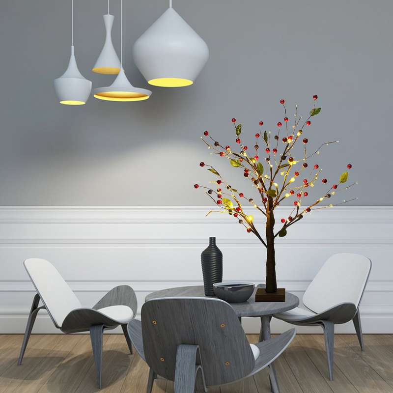 Tree Branches Lights 24 LEDs Tabletop Tree Light Indoor Desk Starry Tree Light Bonsai Fairy Lights B