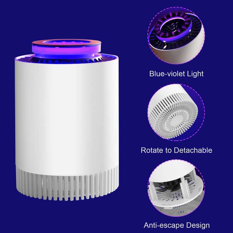 Electronic Fly Trap Light Indoor Insect Killer Blue Light Bug Zapper Gnat Catcher Light Inhalation F