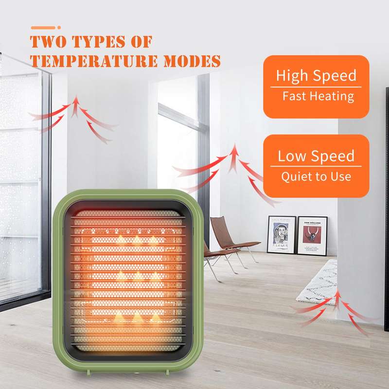 800W Electric Space Heater Overheat & Tip-over Protection Quiet Personal Space Heater with 2 Operati